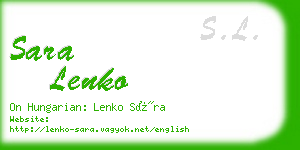 sara lenko business card